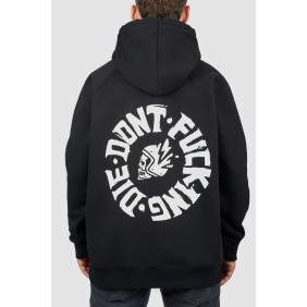 DŽEMPERIS SU GOBTUVU – PANDO MOTO MAX DON’T DIE, OVERSIZE, JUODAS, UNISEX