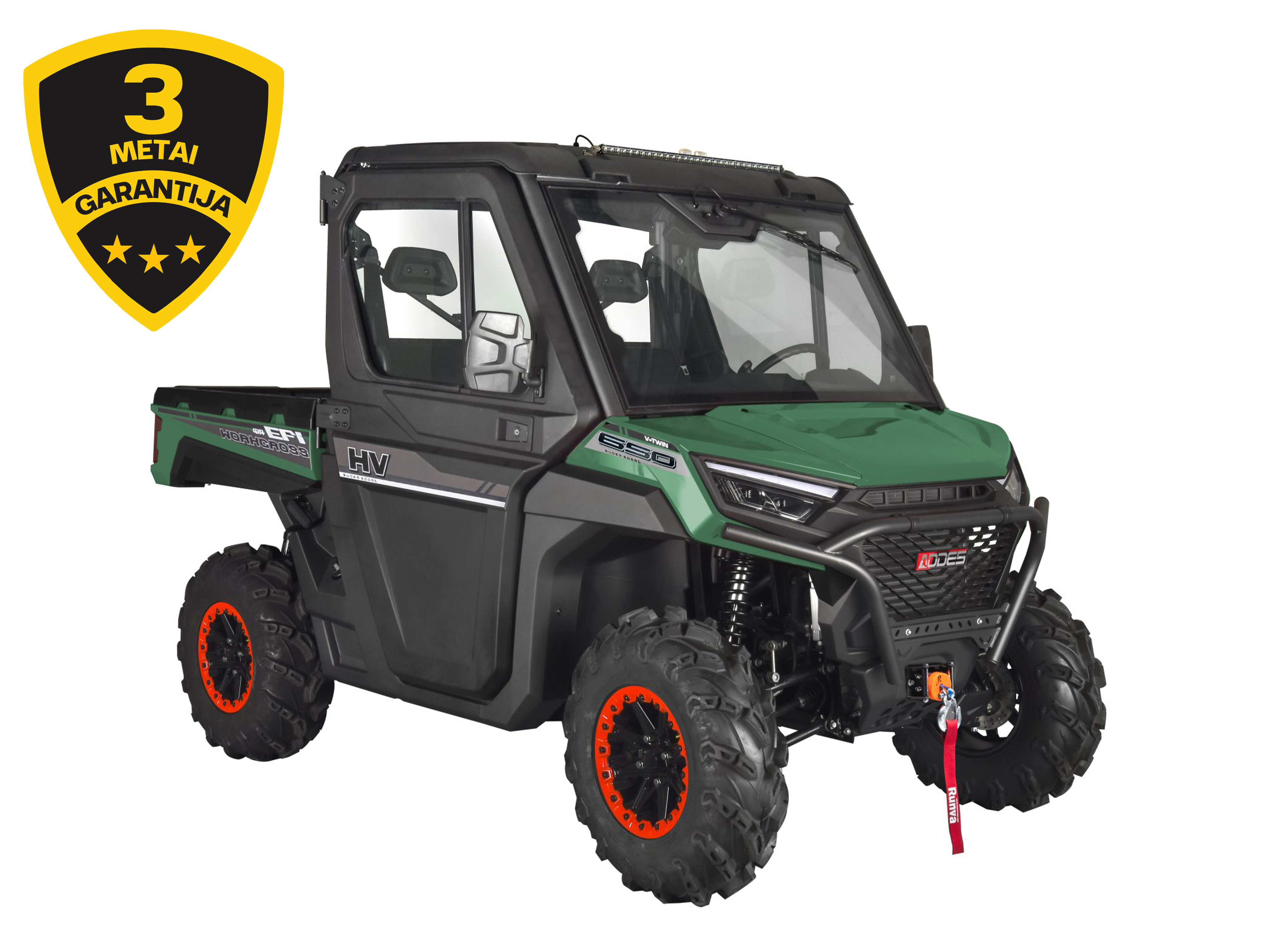 AODES WORKCROSS 1000-3 HVAC EPS MOTOVISUREIGIS Tamsiai žalias