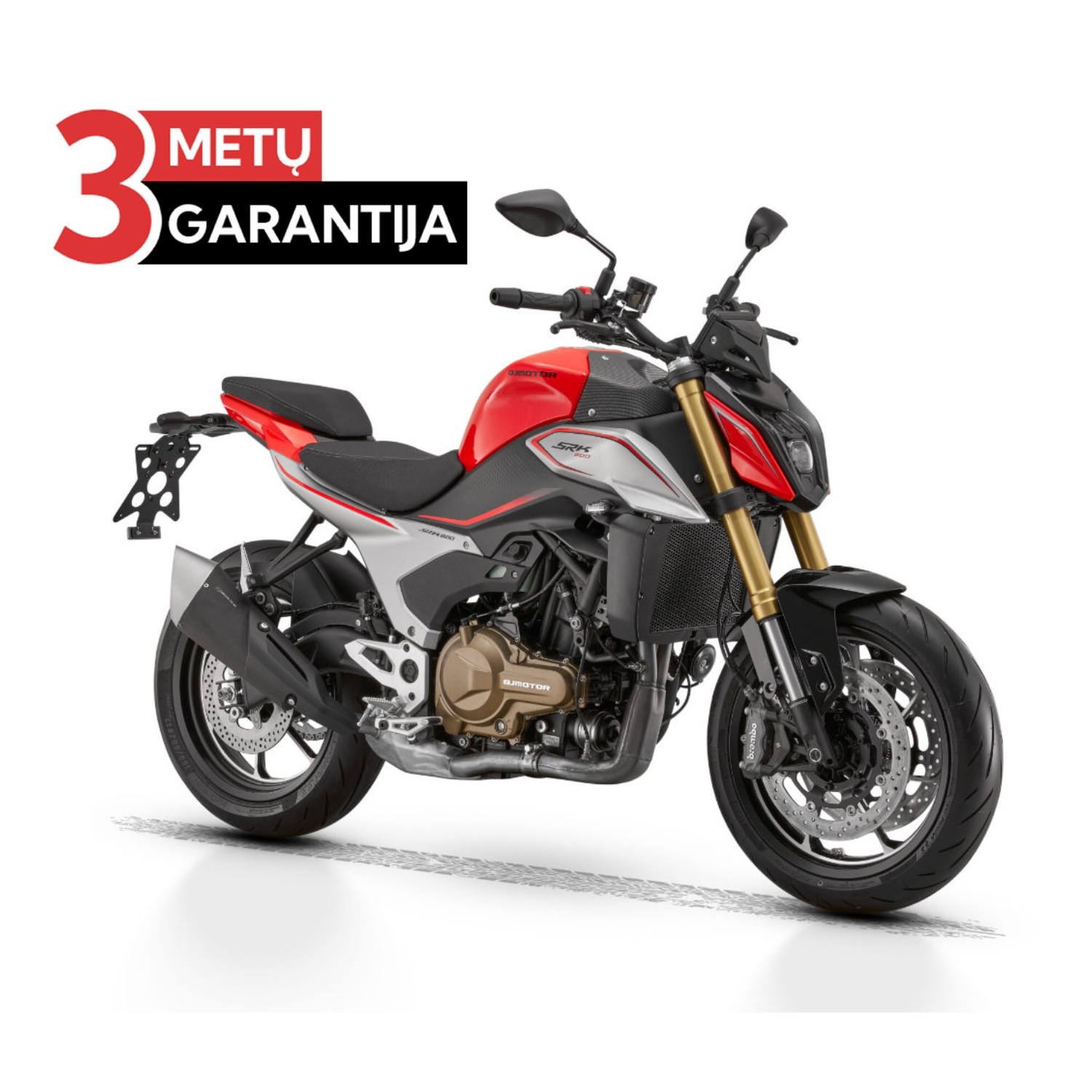 QJMOTOR SRK 600 RAUDONA/SIDABRINĖ