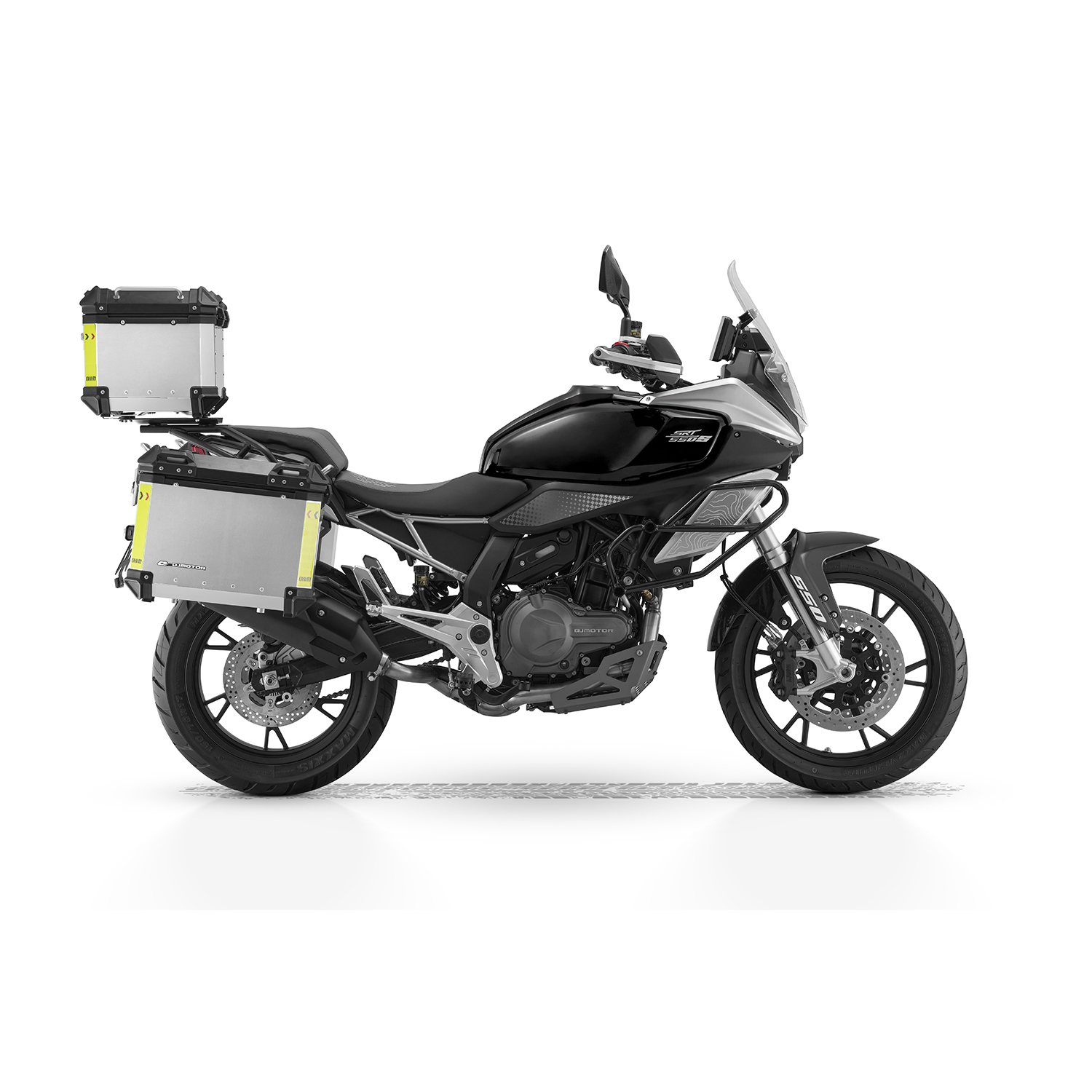 QJMOTOR SRT 600S SU DAIKTADĖŽĖMIS JUODA/SIDABRINĖ PILKA