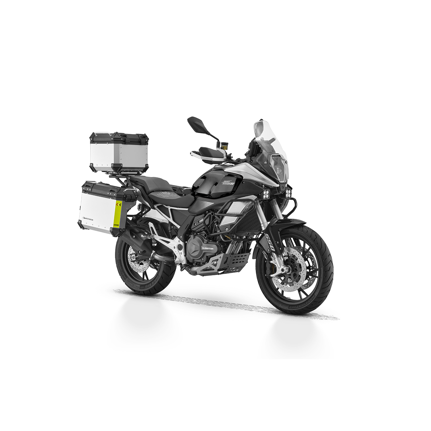 QJMOTOR SRT 600S SU DAIKTADĖŽĖMIS JUODA/SIDABRINĖ PILKA