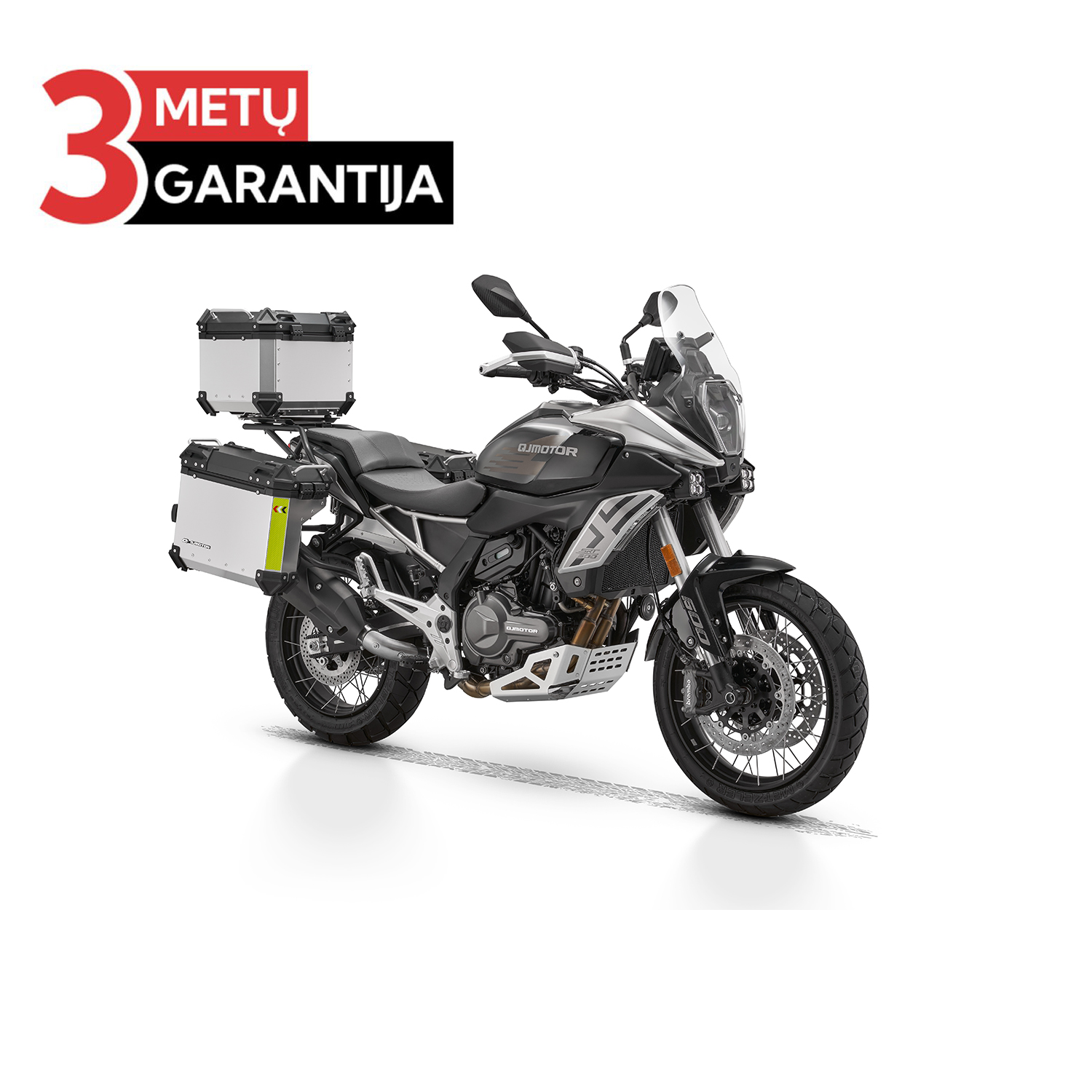 QJMOTOR SRT 600 SX SU DAIKTADĖŽĖMIS JUODA/SIDABRINĖ PILKA