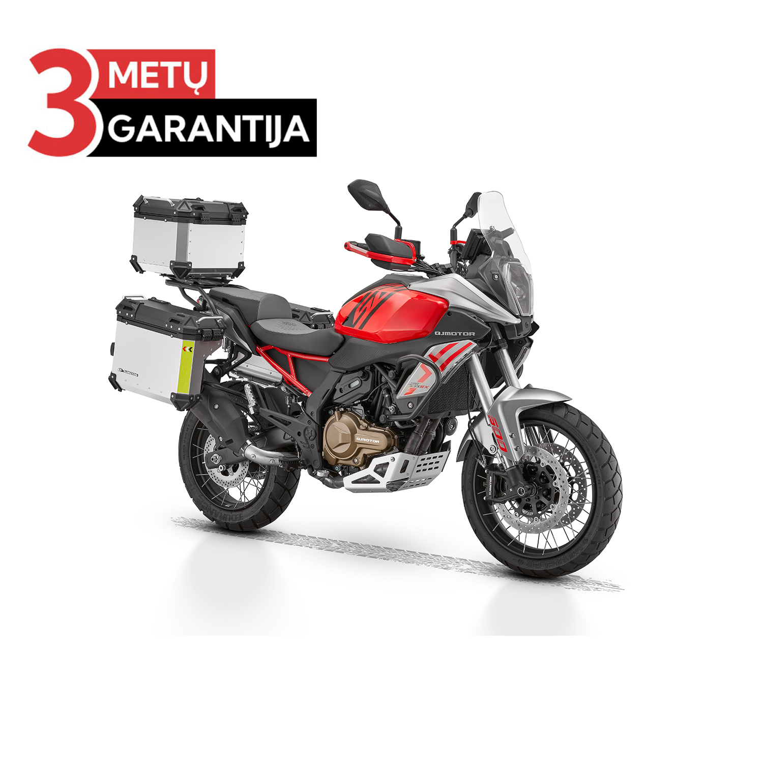 QJMOTOR SRT 600 SX SU DAIKTADĖŽĖMIS RAUDONA/SIDABRINĖ PILKA