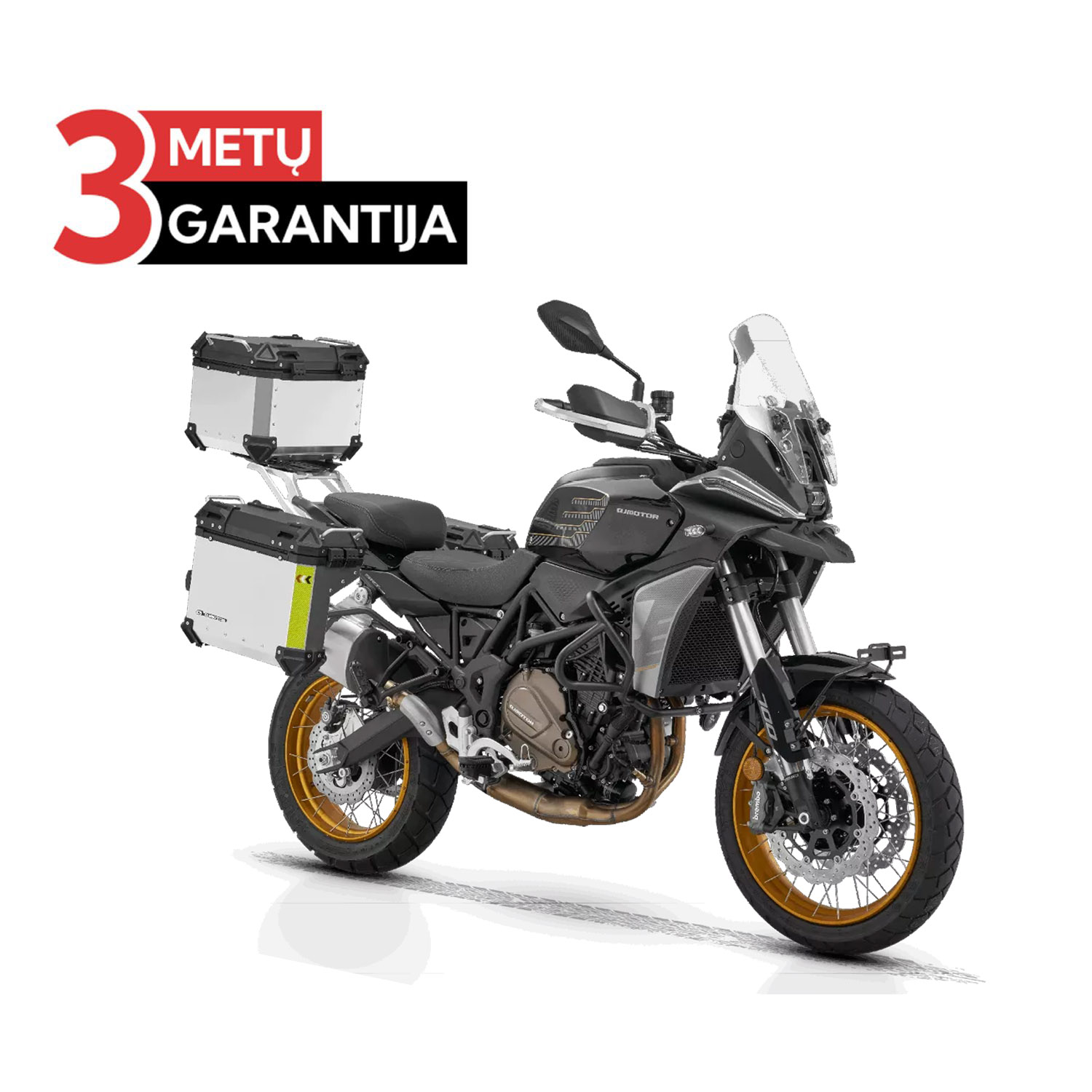 QJMOTOR SRT 700 SX SU DAIKTADĖŽĖMIS JUODA/SIDABRINĖ PILKA
