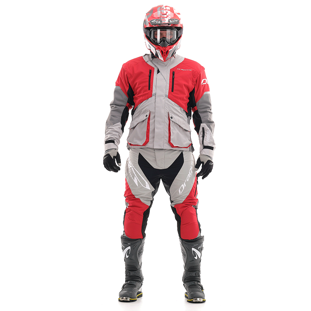 MOTOKROSO KELNĖS DRAGONFLY ENDURO FREERIDE PILKA/ RAUDONA UNISEX