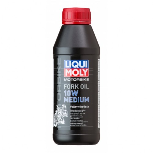 LIQUI MOLY SINTETINĖ ALYVA MOTOCIKLŲ ŠAKĖMS IR AMORTIZATORIAMS 10W Medium 500ml
