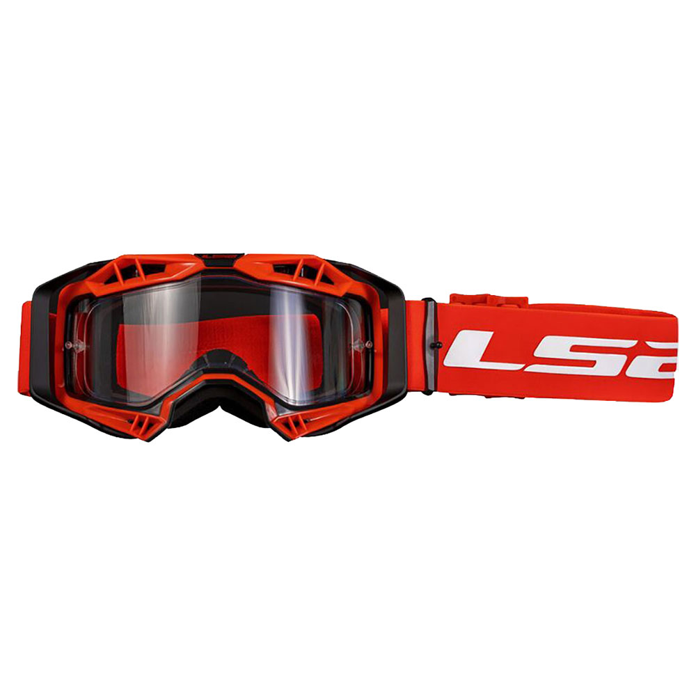AKINIAI LS2 AURA ENDURO – JUODI / HI-VIS GELTONI, SKAIDRUS STIKLIUKAS